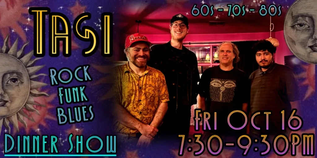 Tasi - 60s, 70s, 80s Funk & Rock Dinner Show!