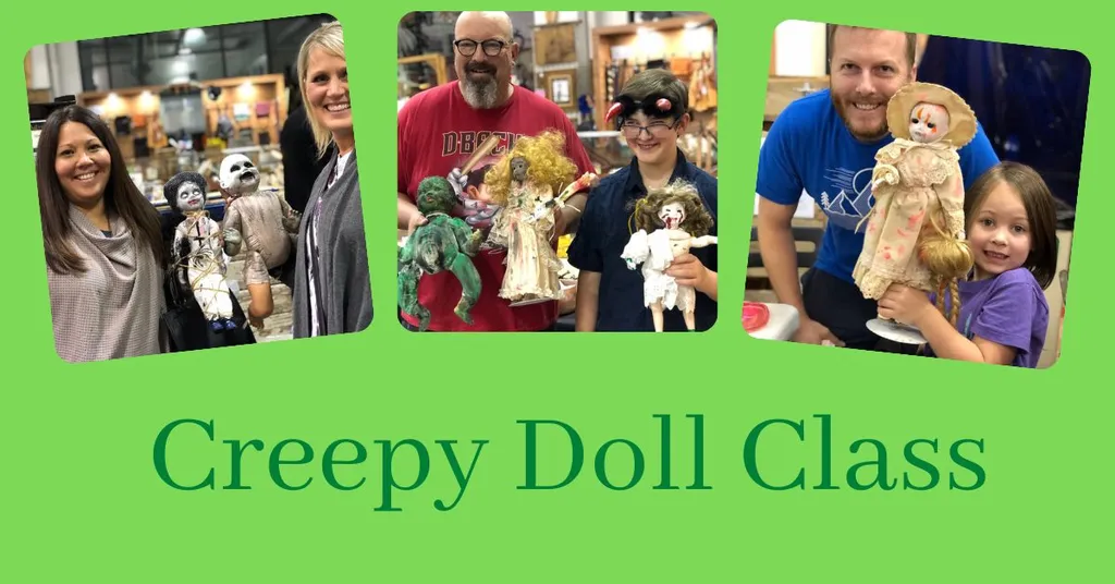 Upcoming Annual Creepy Doll Class on Friday, October 9th from 7:30 to 9:30 (Taught by Stephanie, Taught In the Classroom, $35)