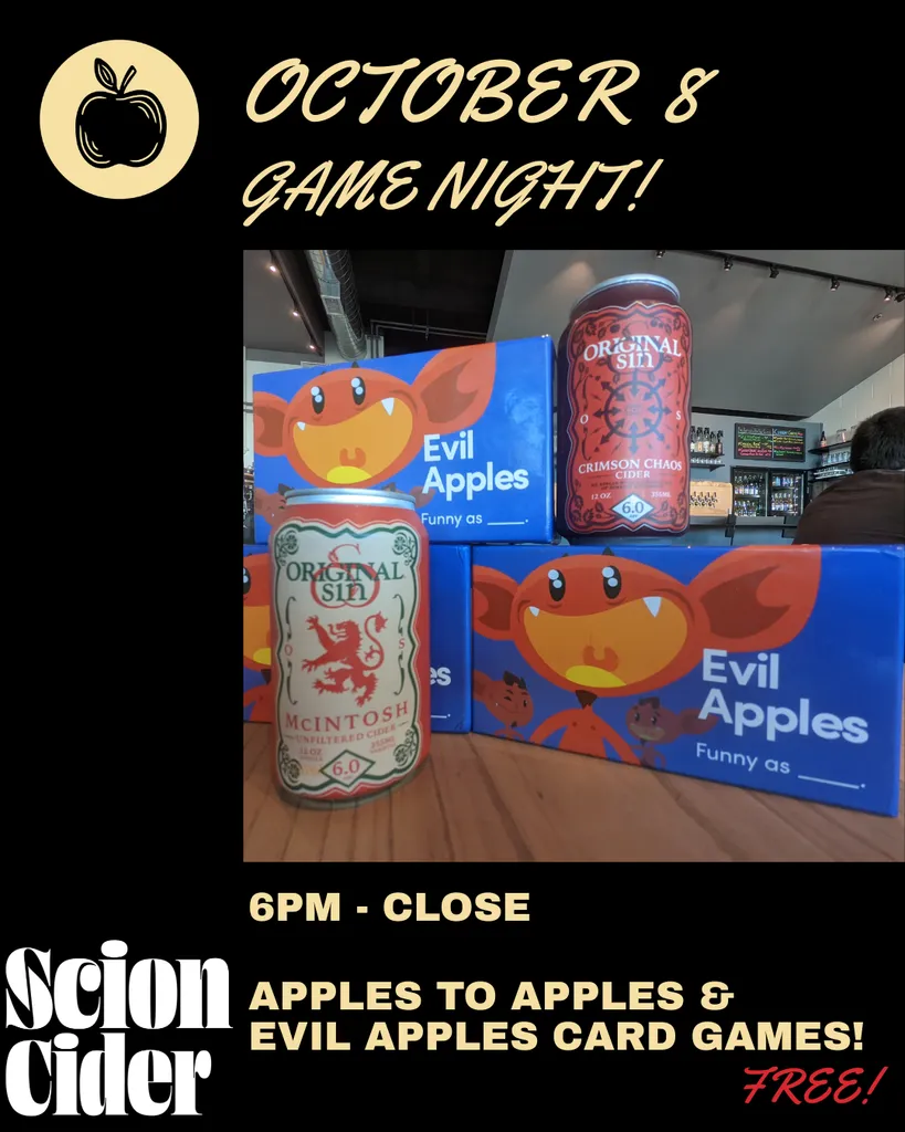 October 8 Game Night!