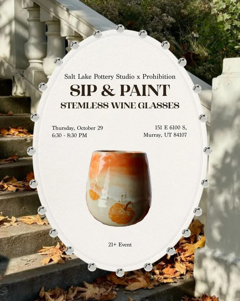 Sip & Paint Fall Stemless Wine Glasses at Prohibition