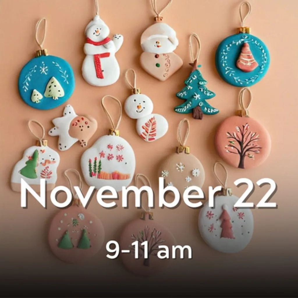 Kid/Parent Clay Christmas Ornaments - Sunday, November 22, 9-11 am