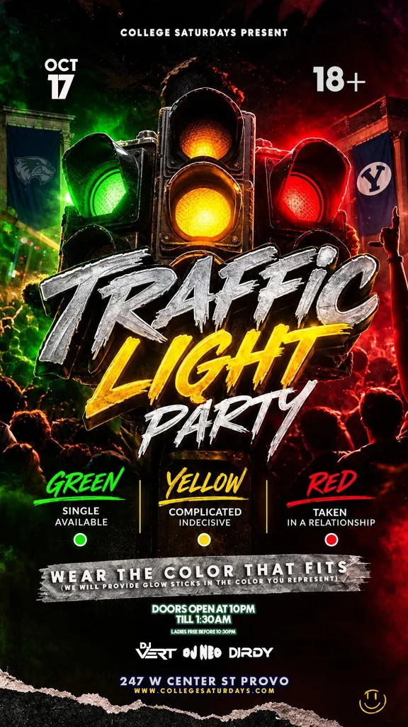 College Saturdays 18+ Traffic Light Party