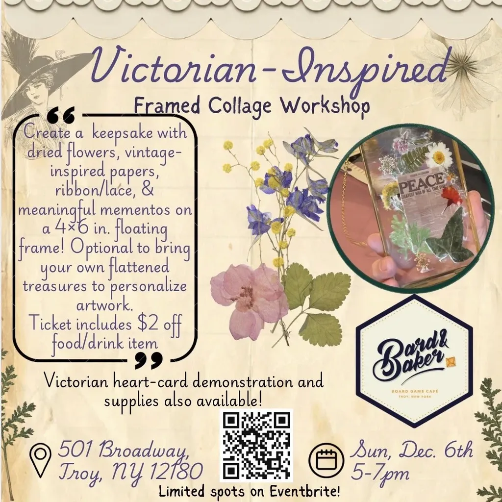 Victorian Stroll Inspired Dried Floral Frame Collage Workshop