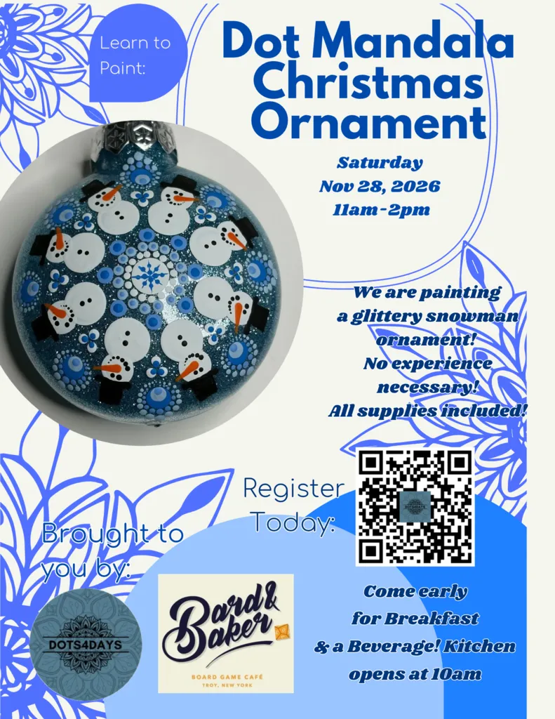 Glittered Snowman Ornament Mandala Workshop
