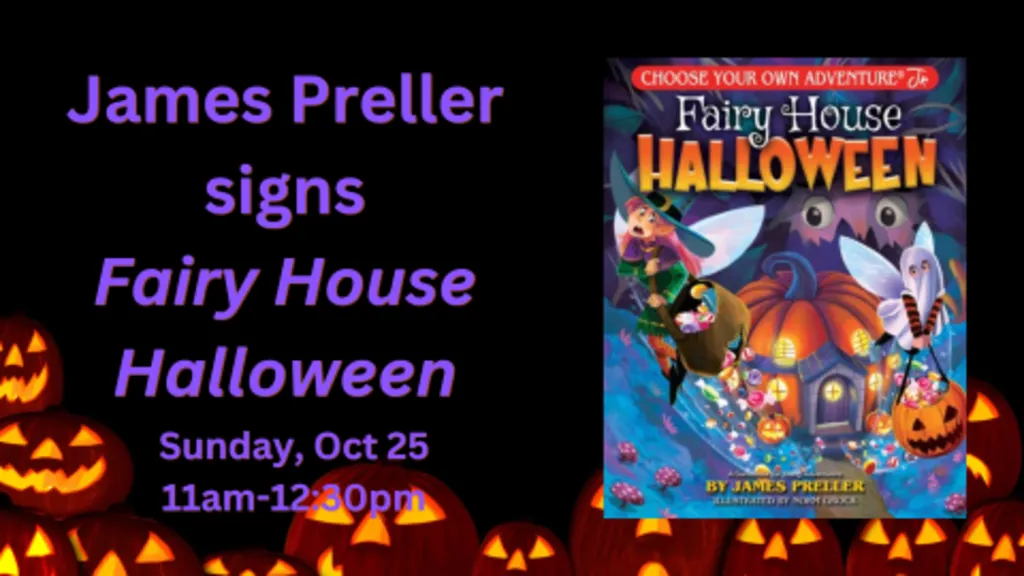 James Preller signs "Fairy House Halloween"