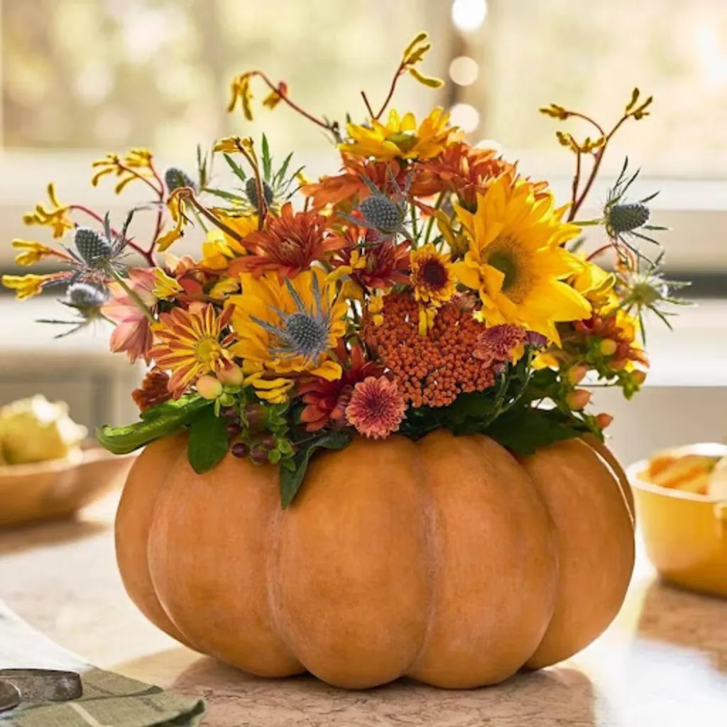 Floral Pumpkin Centerpiece