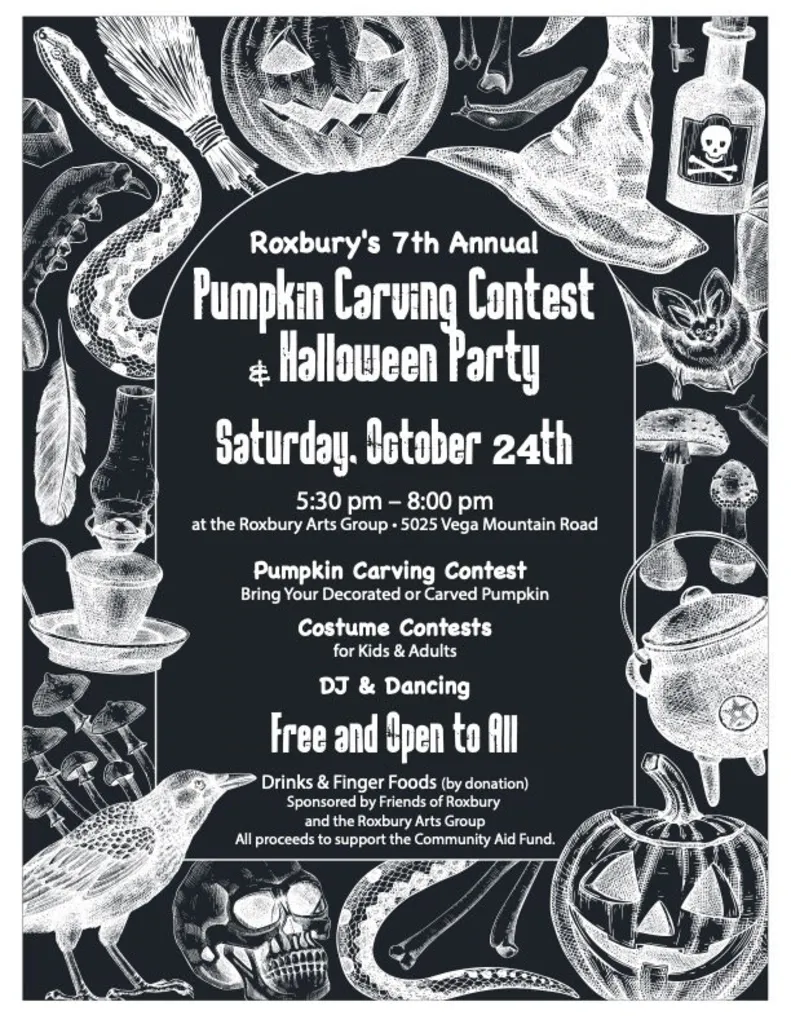 Roxbury’s 7th Annual Pumpkin Carving Contest & Halloween Party