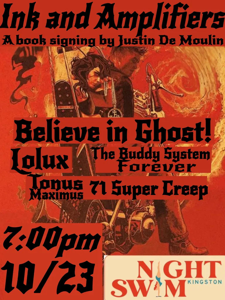 Ink and Amplifiers: Justin De Moulin Book Signing and Five Bands
