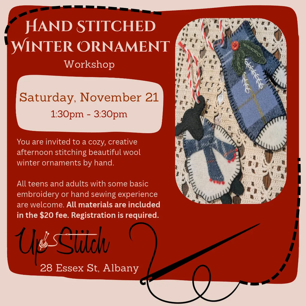 Hand Stitched Winter Ornament Workshop with Laurie B