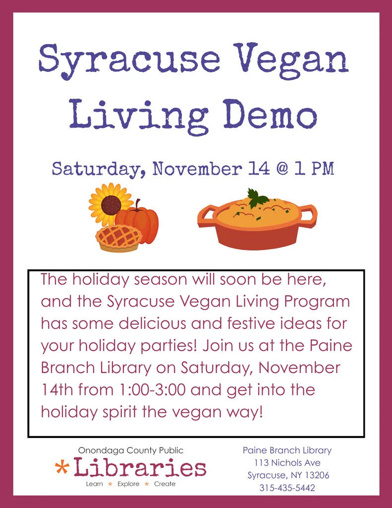 Vegan Living Cooking Demo @ Paine In-Person