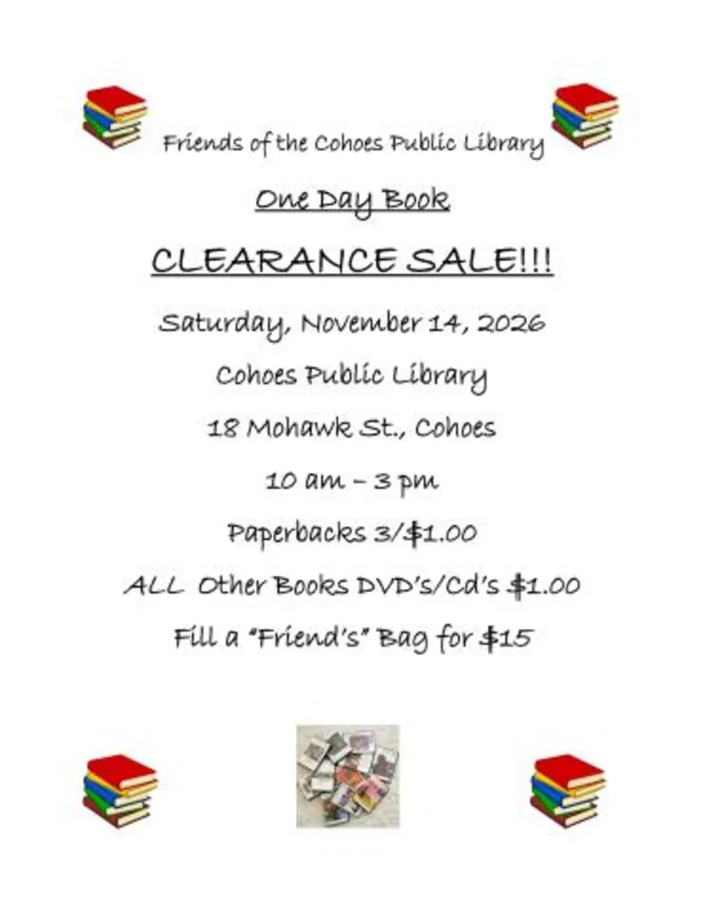 Friends of Cohoes Public Library Clearance Book Sale